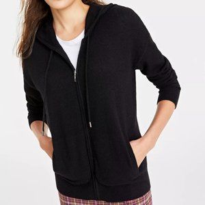CHARTER CLUB 100% CASHMERE ZIP UP HOODIE SIZE SMALL